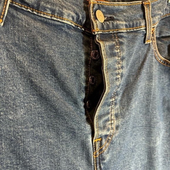 LEVI’S Sz 24W Wedgie  Skinny Chewed Hem Button Fly Mid-Washer High Rise Jeans - Picture 2 of 12